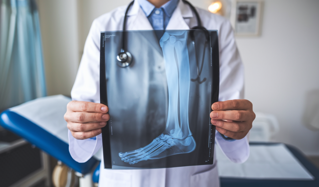 professionnel-sante-blouse-radiographie-jambe