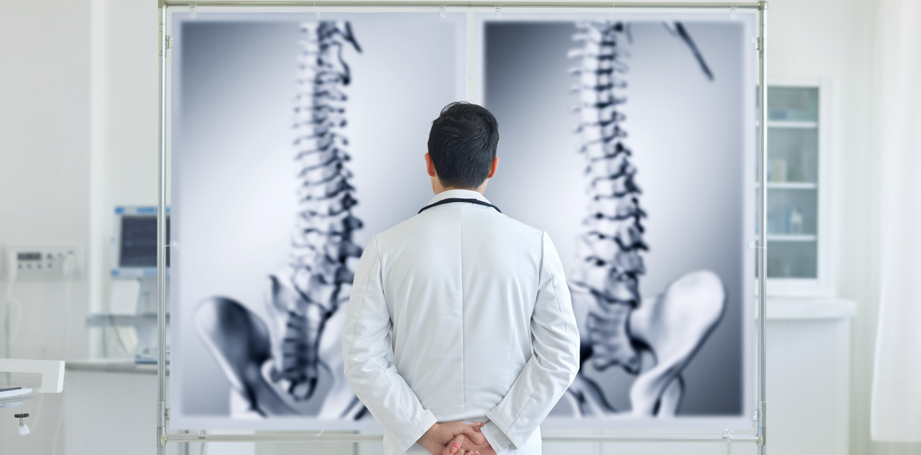 medecin-blouse-tableau-vertebre-floues