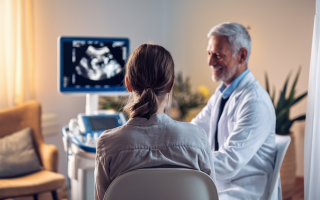 femme-consultation-medicale-echographie-salle-lumineuse