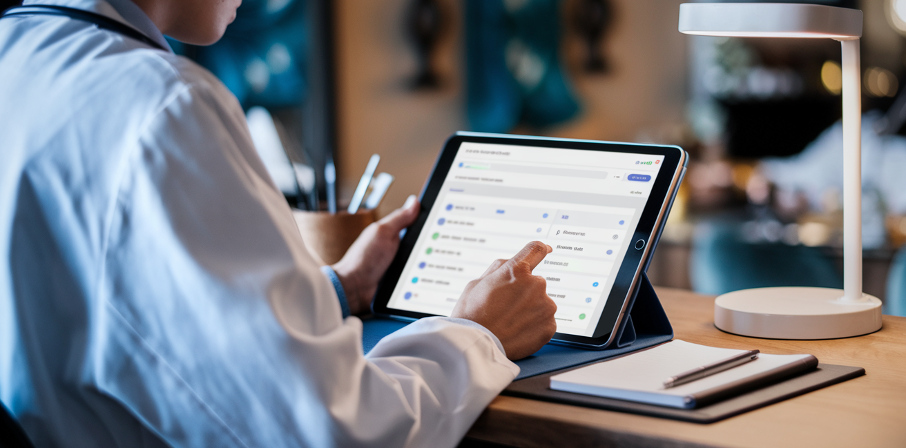 professionnel-sante-bureau-tablette-numerique