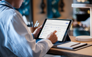 professionnel-sante-bureau-tablette-numerique