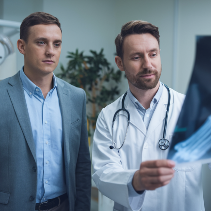 medecin-patient-radiographie-pied-cabinet