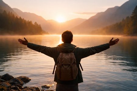 personne-bras-ouverts-lac-montagnes