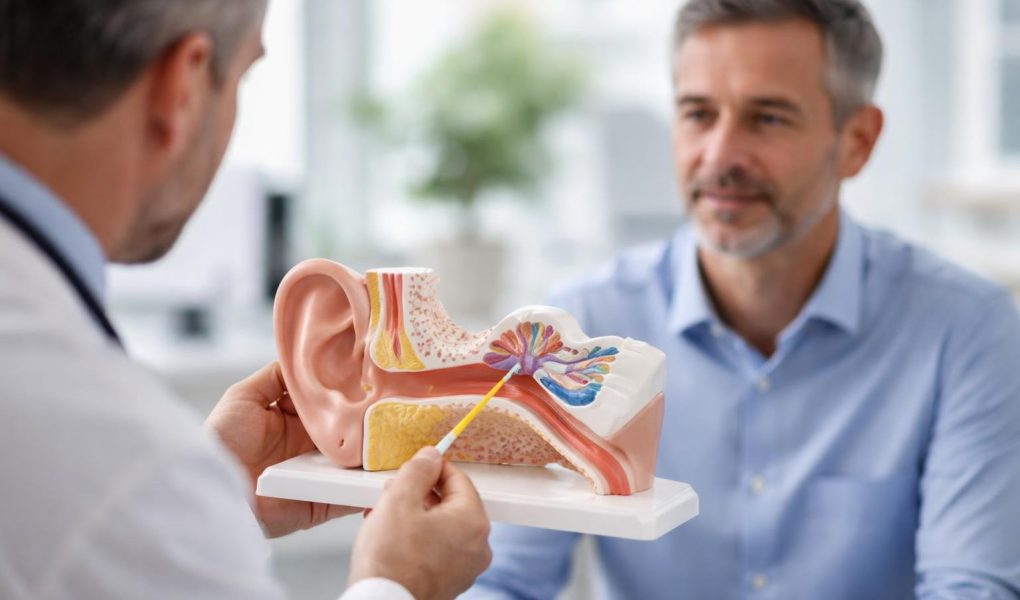 medecin-modele-anatomique-oreille-patient