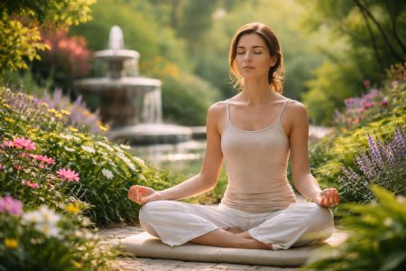 personne-meditation-jardin-plantes-fleurs