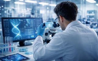 scientifique-dos-laboratoire-echantillons-genetiques