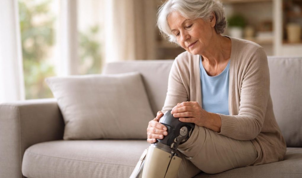 personne-agee-canape-genou-prothetique